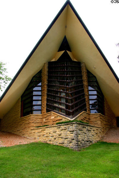 Main window of Unitarian Meeting House. Madison, WI.