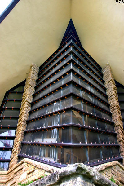 Main window of Unitarian Meeting House. Madison, WI.