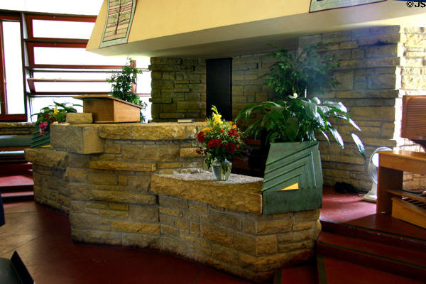 Altar of Unitarian Meeting House. Madison, WI.