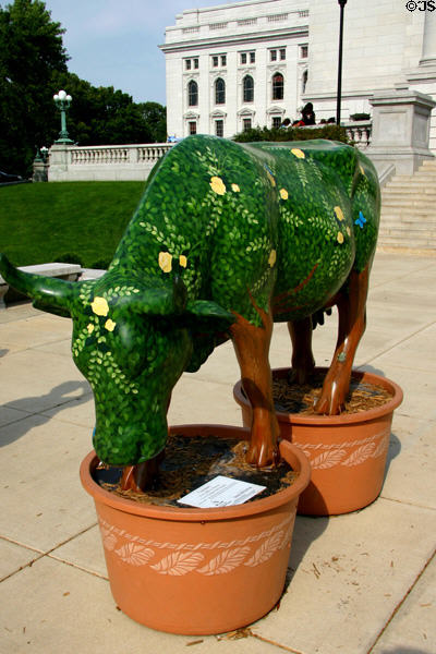 Cowpiary by Julie A. Hustad in Madison CowParade. Madison, WI.