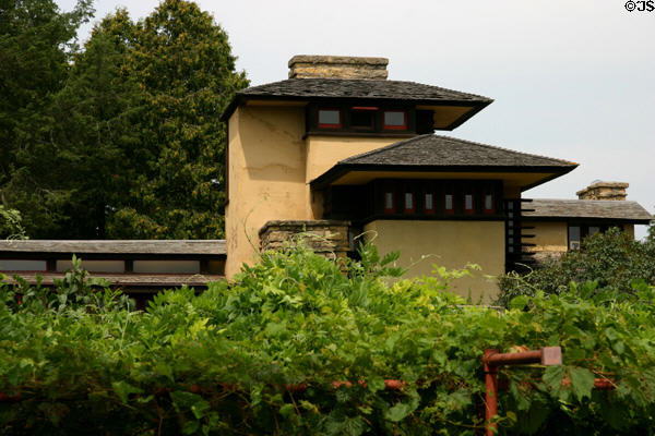 Utility buildings across courtyard from Taliesin residence. WI.