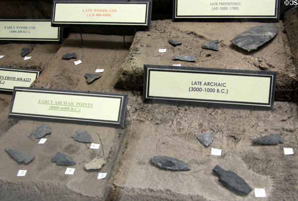 Archeological artifacts in the West Virginia State Capitol. Charleston, WV.