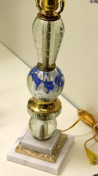 Lamp (c1930's) from Morgantown Glass Works, from Commander Thomas E. Zinn collection in the West Virginia State Capitol. Charleston, WV.