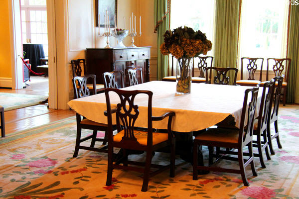 Dining room at West Virginia Governor's Mansion. Charleston, WV.