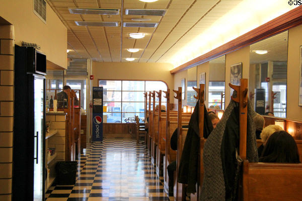 Booths in Quarrier Diner in Charleston, WV.