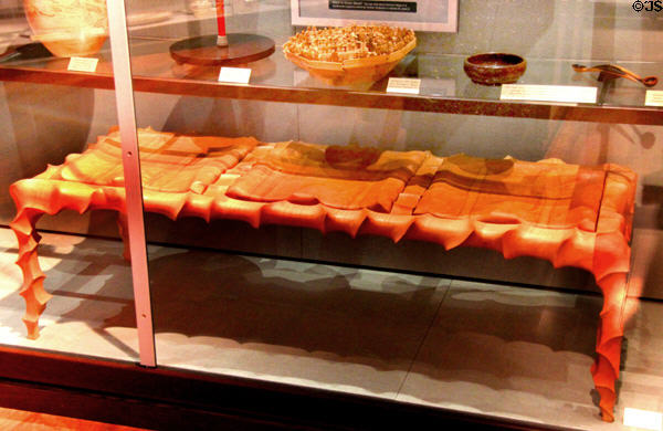 Carved bench (1997) by John Wesley Williams, Clintonville at West Virginia State Museum. Charleston, WV.