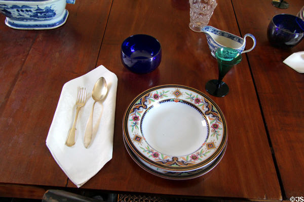 Place setting at Craik-Patton House. Charleston, WV.