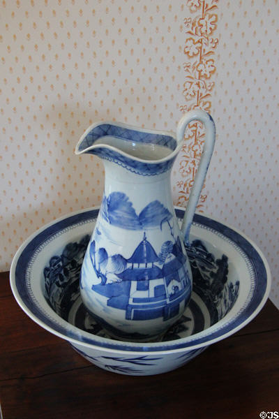Pitcher & basin in bedroom at Craik-Patton House. Charleston, WV.