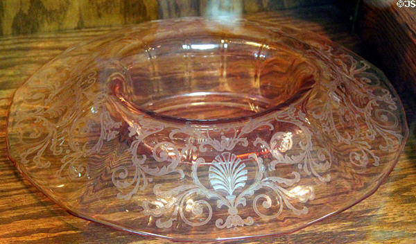 Versailles etched centerpiece (1928-43) at Fostoria Glass Museum. Moundsville, WV.