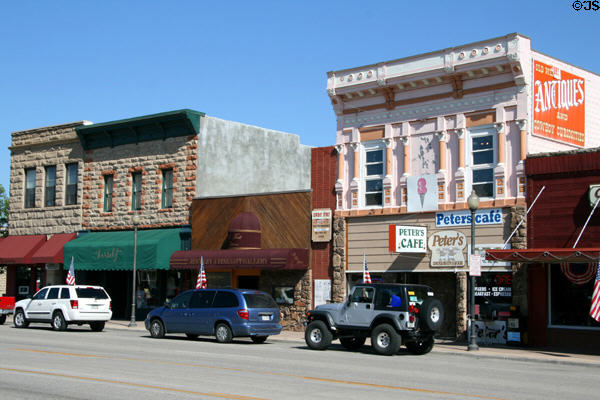 Heritage commercial buildings along Sheridan Ave. Cody, WY.