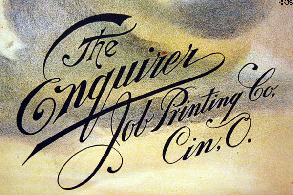 Enquirer Job Printing Co., Cincinnati signature on Cowboy Fun poster (1898) at Buffalo Bill Center of the West. Cody, WY.