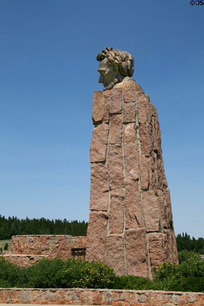 Abraham Lincoln Memorial (1959) by Robert I. Russin sits overlooking I-80 at about N41° 14.225' W105° 26.158'. WY.