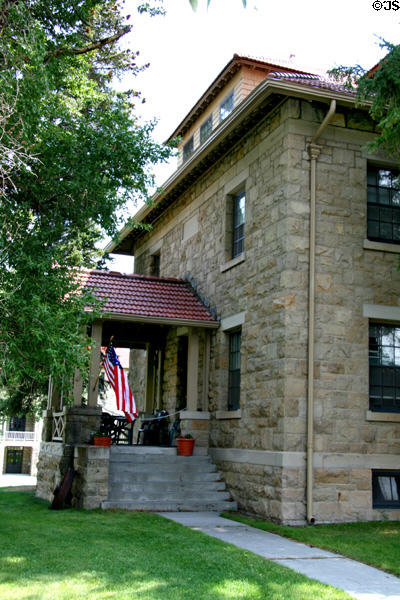 Fort Yellowstone stone building (1891) from days U.S. Army used to run Yellowstone National Park. WY. On National Register.