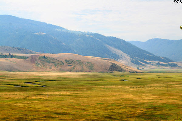 Valley floor seen from National Wildlife Museum of Art. Jackson, WY.