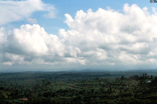 View of Bali from Mount Batur. Bali, Indonesia.