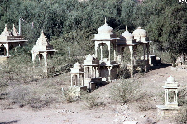 Tombs in Moslem cemetery in Jaiselmer. India.