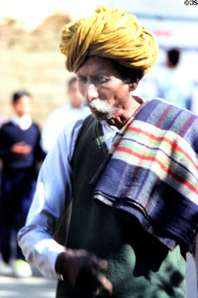 Turbaned man in Jaiselmer. India.