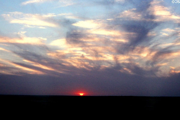Clouds & sunset over Sam Sand Dunes. India.