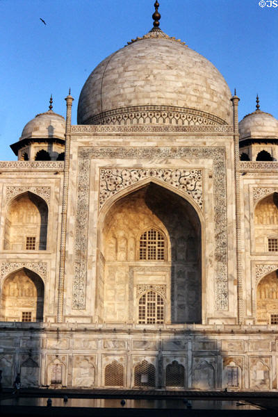 Taj Mahal toward sunset in Agra. India.