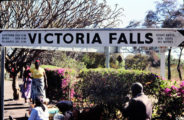 Rail station at Victoria Falls. Zimbabwe.