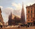 Stephansplatz painting by Rudolph von Alt at Historical Museum of City of Vienna. Vienna, Austria.