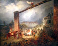 Nussdorfer Line taken by Imperial troops at end of Oct. 1848, during uprising against Emperor Ferdinand painting at Historical Museum of City of Vienna. Vienna, Austria.