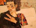 Self portrait by Egon Schiele at Historical Museum of City of Vienna. Vienna, Austria.