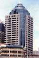 Rounded glass building near Sydney ferry docks. Sydney, Australia.