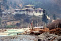 Paro's Rinpung Dzong is both a Buddhist temple & regional administration center since Bhutan is a theocracy. Bhutan.