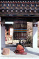 Man praying at Dungtse Lhakhang in Paro. Bhutan.