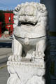 Lion at base of Vancouver Chinatown entrance gates. Vancouver, BC.