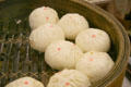 Steamed BBQ pork buns in Vancouver Chinatown. Vancouver, BC.