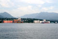 Bulk commodity silos & ship carriers of North Vancouver. Vancouver, BC.