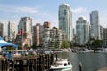 Residential highrises across False Creek from Granville Island Market. Vancouver, BC.