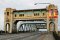 Art Deco arch of Burrard Street Bridge. Vancouver, BC.