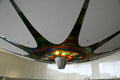Lobby colored ceiling glass lamp at HR MacMillan Space Centre & Vancouver Museum. Vancouver, BC.
