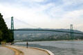 Lions Gate Bridge from path around Stanley Park. Vancouver, BC.