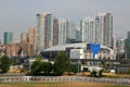 Vancouver skyline over General Motors Place. Vancouver, BC.