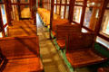 Interior of B.C. Electric Ry. Car at Burnaby Village Museum. Burnaby, BC.