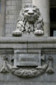 Lion at entrance of Vancouver Art Gallery. Vancouver, BC.