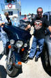 Harley rider on ferry to Campobello Island. NB.
