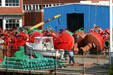 Navigational buoys site in Canadian Coast Guard compound on Saint John waterfront. Saint John, NB.