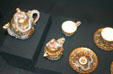 Japanese earthenware Satsuma tea service at New Brunswick Museum. Saint John, NB.