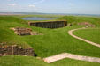 Fort Beauséjour National Historic Park on hill over tidal flats of Bay of Fundy. NB.