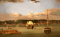 Timber & shipbuilding yards of Allan Gilmour & Co. at Wolfe's Cove Quebec seen from south painting by Robert C. Todd at National Gallery of Canada. Ottawa, ON.