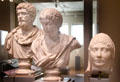 Marble busts of Septimius Severus , Empress Faustina the Younger , & veiled head of woman at Royal Ontario Museum. Toronto, ON.