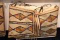 Stoney Nakoda painted rawhide parfleche from Morley Reserve, Alberta at Royal Ontario Museum. Toronto, ON.