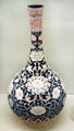 Blue glass vase overlaid with white by Thomas Webb & Sons of Stourbridge, England at Royal Ontario Museum. Toronto, ON.