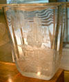 Neptune glass vase by Nils Landberg & engraved by Arthur Diessner for Orrefors Glasbruk AB of Sweden at Royal Ontario Museum. Toronto, ON.