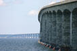Confederation Bridge to PEI curves across the straights to the Island. PE.